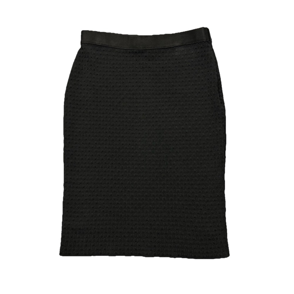 Givenchy Paris Black Jacquard Pencil Skirt‎ Women's Size L Textured Designer